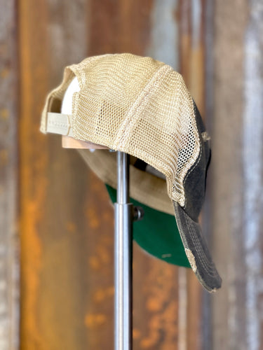 Pit Crew Racing Hat- Distressed Black Snapback